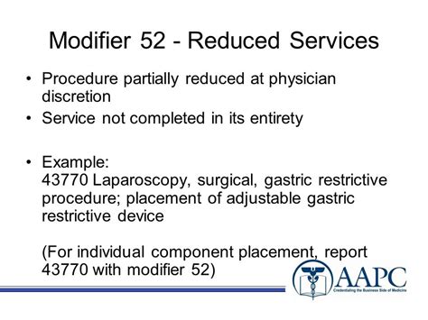 Modifier 52 Reduced Services Explained