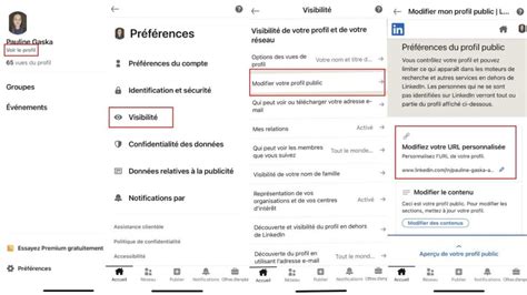 Modifier url linkedin