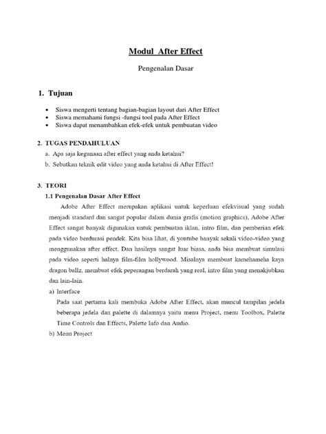 Modul AFTER EFFECT KOMPETENSI - PDF Free Download