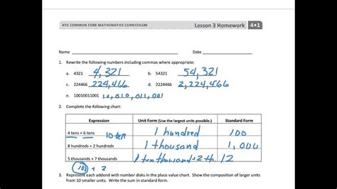 Module 1 Lesson 3 Standard Form & Commas Math, Elementary Math