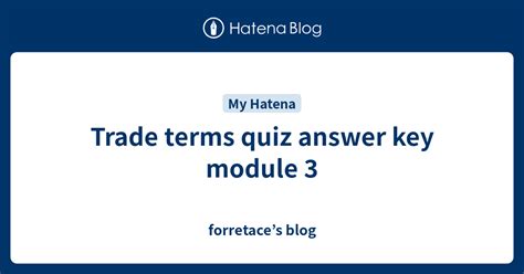 POWER TOOLS - Trade Terms Quiz Module 4 (Cor