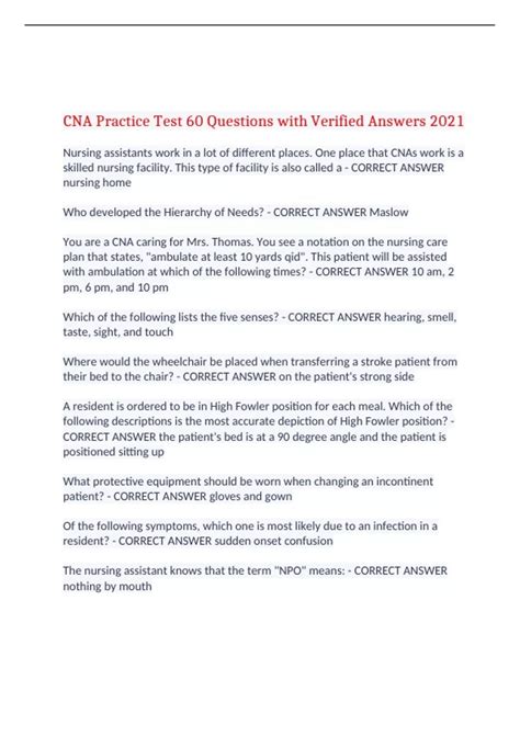 Module 8 cna practice test.  8 full-length practice exams, detailed answer exp...