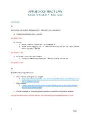 Module 9 - Tutorial - Tutor Guide.docx - APPLIED CONTRACT...