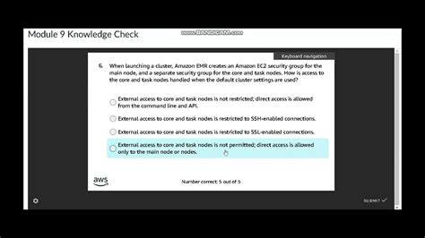 Module 9 knowledge check.  AWS Module 9 Knowledge Check Answers The document cont...
