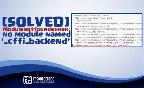 Modulenotfounderror no module named '_cffi_backend'. Things To Know About Modulenotfounderror no module named '_cffi_backend'. 