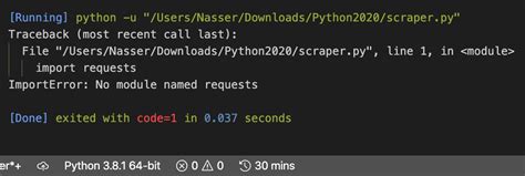 Modulenotfounderror no module named requests macos.  I got the following output: ...