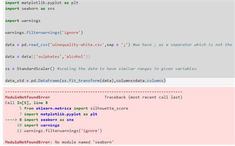 Modulenotfounderror no module named seaborn jupyter notebook online. conte...