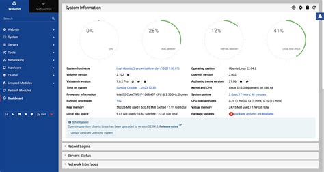 Modules Matching - Webmin