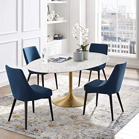 Modway Lippa Oval Dining Table 54 Inches Gold Base - Amazon