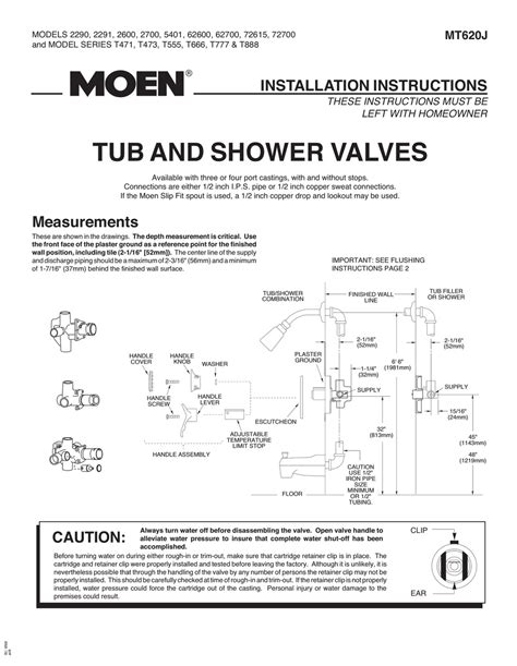 Moen shower valve installation instructions. Moen Incorporated 