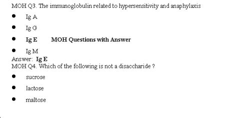 Moh Exam Questions And Answers
