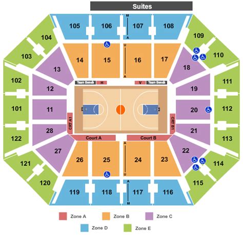 Most Upper Level sections at Mohegan Sun Arena begin with ro