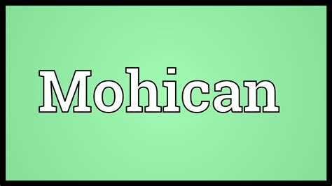 Mohican - Definition, Meaning & Synonyms Vocabulary.com