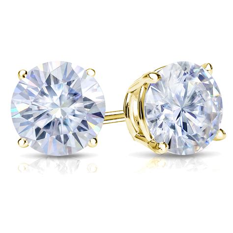 Moissanite earrings studs. Asscher Cut Moissanite Earrings Stud/Real 14K White Gold Moissanite Stud/1ct Gemstone Earrings Studs/Classic 4 Prongs Round Earrings Studs. (25) $75.80. $94.75 (20% off) FREE shipping. Three stones emerald cut high carbon diamond earrings. Stunning statement sterling silver 925 8A CZ studs. 