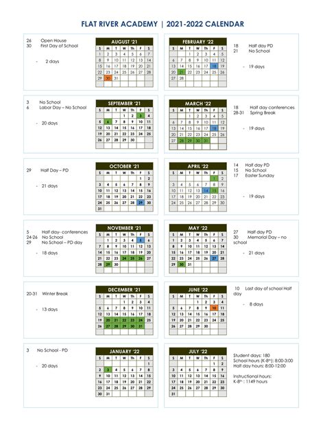 Mojave River Academy Calendar
