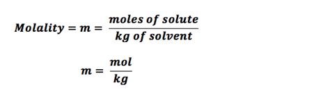 Molality formula with example.  Concentrations expressed in molality are used when studying pro...