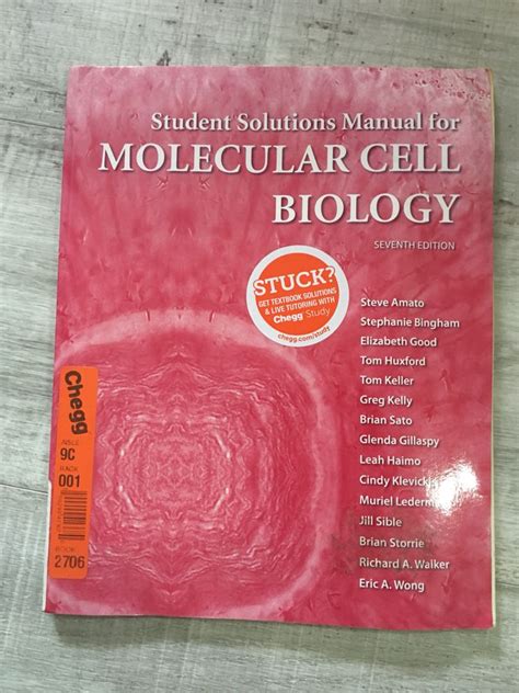 Molecular cell biology 7th student solutions manual. - De cock en de dode harlekijn.