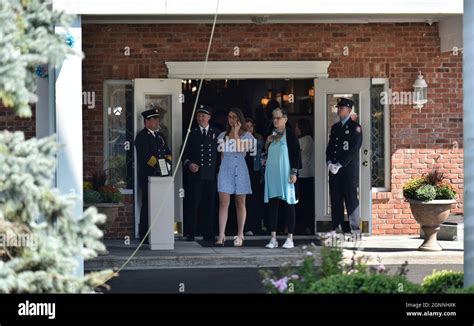 Flowers arrive at the Moloney’s Funeral Home in Holbrook, NY for the wake and funeral for Gabby Petito. The funeral will be open to the public from noon till 5 p.m. at Moloney Funeral Home..