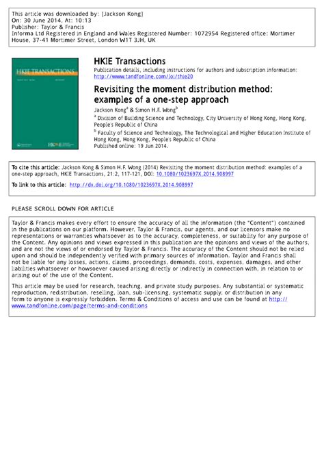 Moment distribution method software.  A one-step analytical approach i...