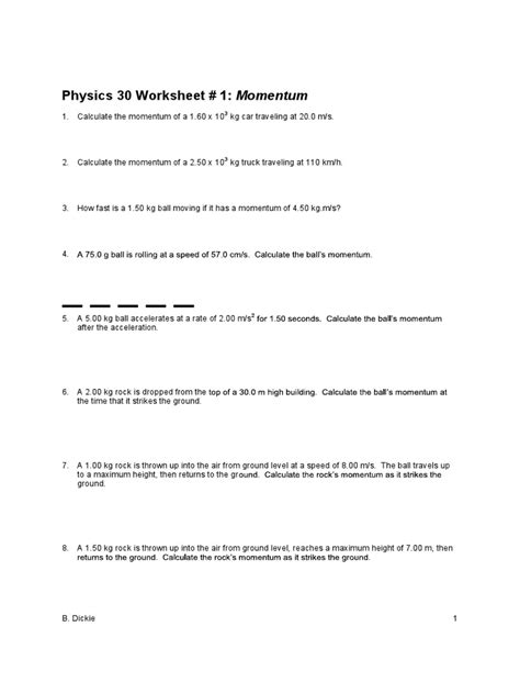 Momentum quiz pdf.  Physics 30 Worksheet # 1: Momentum 1.  The test includes vario...