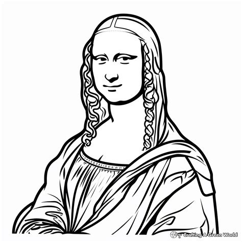 Mona Lisa Coloring Shee