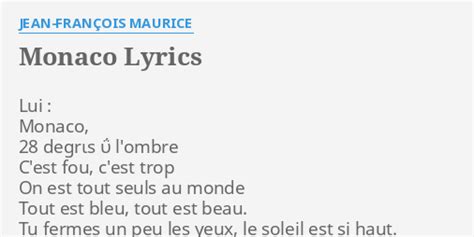 Monaco lyrics. Things To Know About Monaco lyrics. 