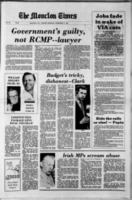 Moncton newspaper archives.  Is it true that the Times/Transcript building no lo...