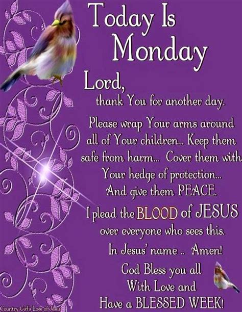 A succinct yet potent Monday prayer could look l