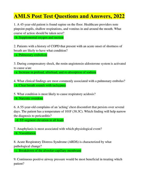 Money Skills Post Test Answers