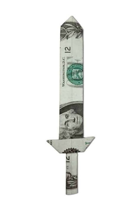 Money folding sword.  How To Fold A 1 Dollar Bill Into A Sword - Quick An...