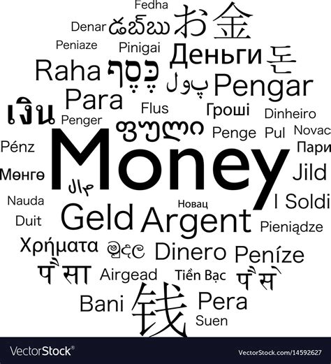 Money foreign language Royalty Free Vector Image