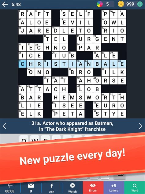 A fun crossword game with each day connected to a different theme. Choose from a range of topics like Movies, Sports, Technology, Games, History, Architecture and more! Access to hundreds of puzzles, right on your Android device, so play or review your crosswords when you want, wherever you want! . 