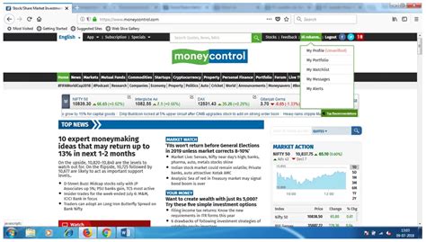 Moneycontrol website.  - MoneyControl. India's #1 online forum for business discussion, st...