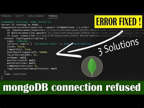Mongodb connection refused exiting with code 1.  mongo also provides a fully functional Jav...
