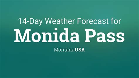 Local Forecast Office More Local Wx 3 Day History Mobile Weather Hourly Weather Forecast. Extended Forecast for 25 Miles NNE Monida MT . Today. Slight Chance Showers then Slight Chance T-storms. High: 63 °F.. 