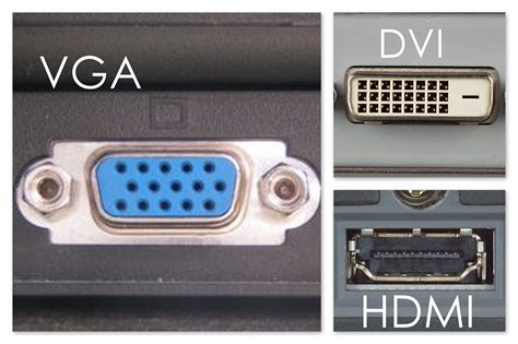  When connecting a desktop computer to a monitor, the most common types of connections are VGA, DVI, HDMI, DisplayPort (or Mini DisplayPort) and Thunderbolt 3. VGA is the traditional connection used for connecting desktops to monitors. DVI supports digital signals for high-definition displays like TVs or Blu-ray players. . 