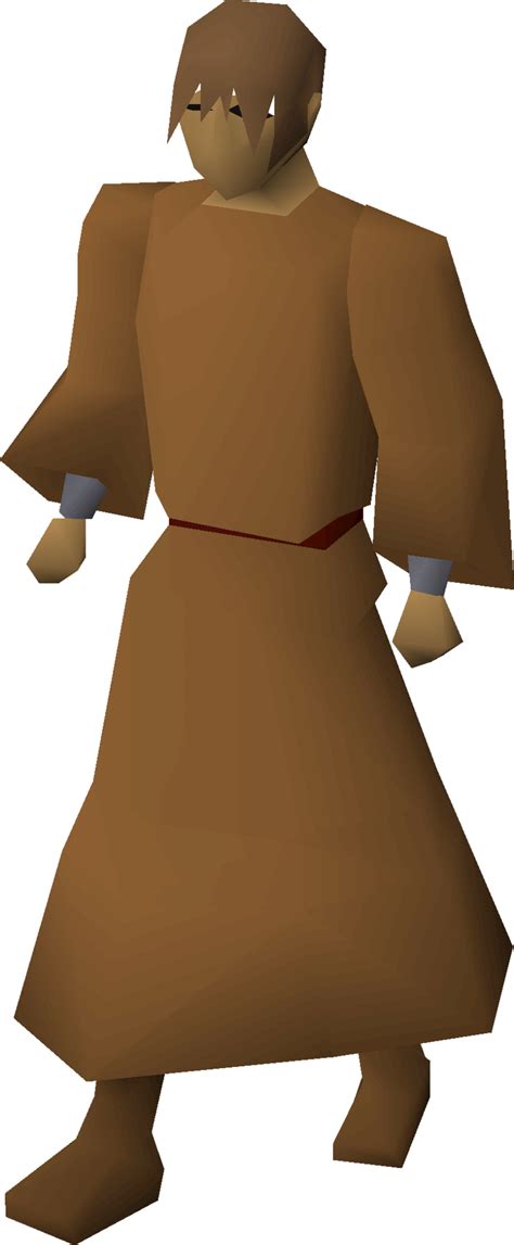 Monk's robes are a set of robes (top & bottom) made to honour Saradomin that are found on the 1st floor[UK]2nd floor[US] of the Edgeville Monastery north-east of Falador and just slightly north-west of the Barbarian Village between Ice Mountain and Edgeville. . 