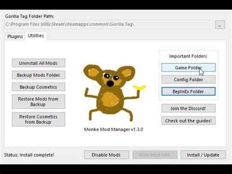 Monke mod manager for mac.  mod installer and manager for "Gorilla Tag".  If it doesn'...