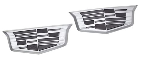 These Monochrome Cadillac Emblems with Chrome