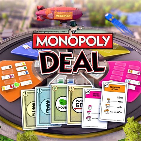 Monopoly deal online. The monopoly brand deal card game is all the fun of the monopoly game in a quick-playing card game it comes with 110 cards including property cards rent cards house and hotel cards and wild property cards action cards let players do things such as charge rent and make tricky deals house and hotel cards raise rent values wild property cards help … 