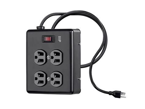 Monoprice Heavy Duty 4 Outlet Metal Surge Protector Power …