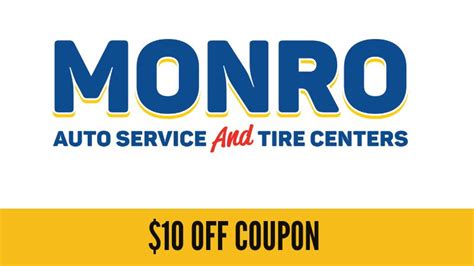 31 active coupon codes for Monro Muffler Brake in October 2023. Save with Monro Muffler Brake discount codes. Get 30% off, 50% off, $25 off, free shipping and cash back rewards at Monro Muffler Brake. ... Monro Muffler Brake Coupon: Get $10 Off Select Items at Monro Muffler Brake . Activate Deal 10 uses. $45 Off. Monro Muffler Brake …. 