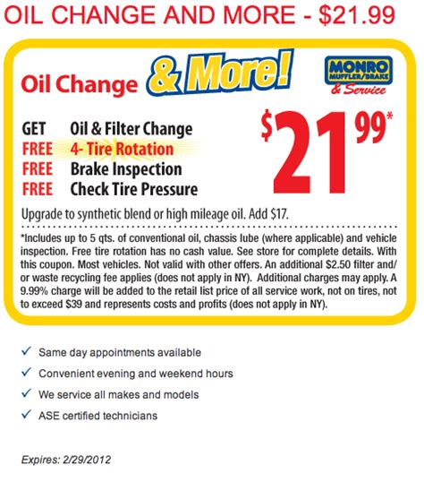 Monro muffler coupons inspection. Monro Auto Service and Tire Centers Somersworth. 31 Waltons Way Somersworth, 03878. (603) 841-3478. Get Directions View Location Details. Looking for more Monro Auto Service and Tire Centers locations besides what you see here? We've got you covered. 