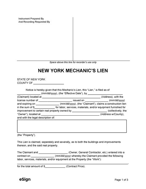 Monroe County Recorder, New York Mechanics Lien Filing Levelset