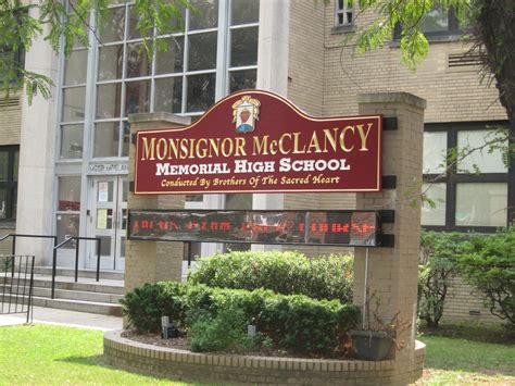 Monsignor mcclancy. Founded by the Brothers of the Sacred Heart in 1956, Monsignor McClancy Memorial High School is a college preparatory school, providing a solid liberal arts education to the diverse community of young people. 