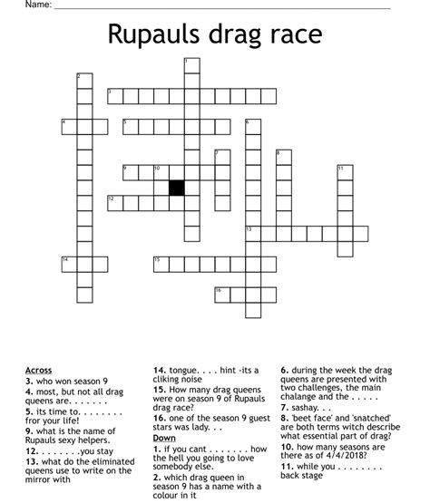 Monsoon drag queen crossword clue. The clue was last seen in the New York Magazine crossword on March 27, 2023, and we have a verified answer for it. ... Silhouette booster for a drag queen Crossword Clue. The clue was last seen in the New York Magazine crossword on March 27, 2023. Answer: ... ___ Monsoon, drag queen who has won two seasons of "RuPaul's Drag Race" 