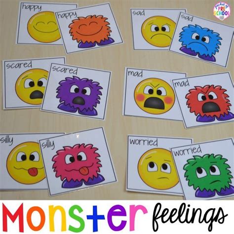 Monster Feelings Match Up - Pocket of Preschool