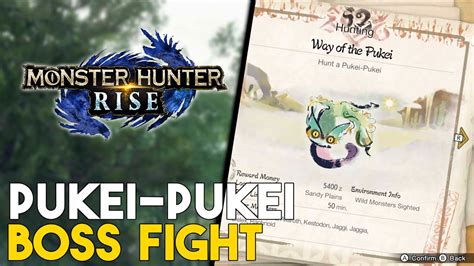 Monster Hunter Rise - Pukei-Pukei Boss Fight #14 - YouTube