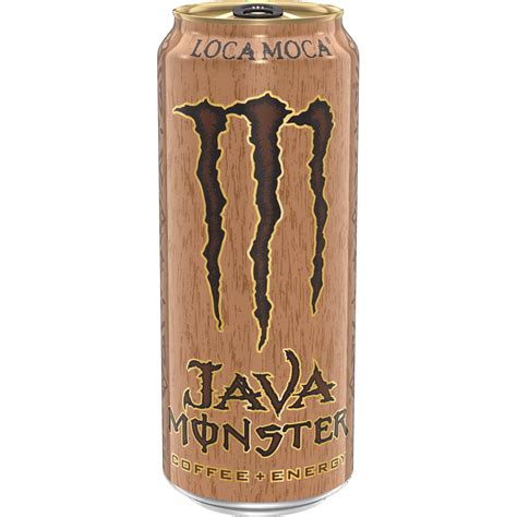 Monster coffee drinks. Java Monster… premium coffee and cream brewed up with killer flavor, supercharged with Monster energy blend. Contains: Milk. Package Quantity: 1. Caffeine claim: Caffeinated. Net weight: 15 fl oz (US) Beverage container material: Metal. Style: Blended Coffee Drink. TCIN: 14936863. UPC: 070847812715. 