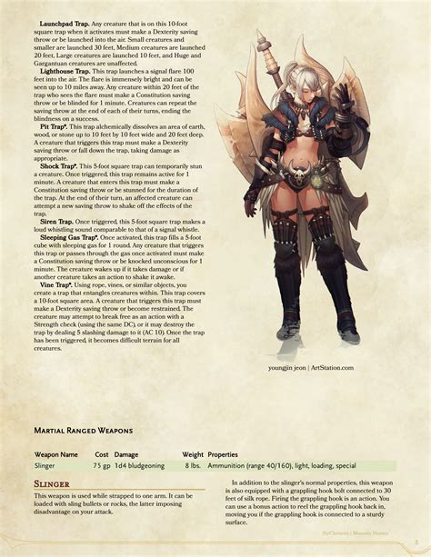 The Monster Hunter's Pack is an equipment pack (similar to the Dungeoneer’s Pack or the Explorer’s Pack) that focuses on the tools those who hunt vampires and similar monsters. The Haunted One (5e) background includes a monster hunter's pack in its equipment list. Monster Hunter's Pack. Cost: 33gp Weight: 42.25 lbs.